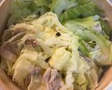 キャベツと豚肉の赤唐辛子せいろ蒸し作り方3写真