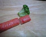 ブロッコリーのかにかまチーズ巻きキャラ弁作り方1写真