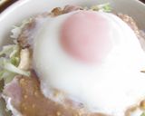 ベーコンエッグ＆キャベツのっけ丼♪作り方3写真