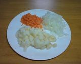 野菜ジュースで作る　簡単ミネストローネ♪作り方1写真