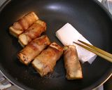 厚揚げと葱の照り肉巻き作り方4写真
