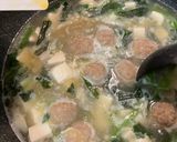 簡単！卵スープ。冷凍肉団子と春雨入り作り方4写真