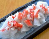 薄切り大根とかにかまの枝豆オイルがけ♪作り方4写真
