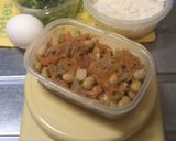 冷凍ご飯＋卵＋ツナ大豆＋葱＝即席和風炒飯作り方1写真