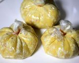 カニ缶消費。レンジだけでふんわり豆腐茶巾作り方4写真