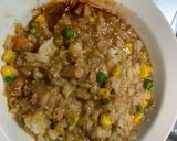 全てレンジ洋風梅オイ照り味炒飯弁当作り方11写真