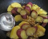 ポッカレモンでさつま芋と柿のみたらし和え作り方4写真