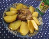 ポッカレモンでさつま芋と柿のみたらし和え作り方5写真