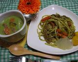 青汁パスタ　カルボラーナ風☆彡作り方3写真