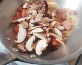 しいたけとソーセージのクリームスパゲッティ作り方4写真