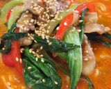 豚とチンゲン菜炒め坦々麺作り方9写真