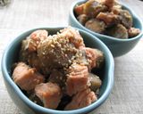 鮭とごぼうの胡麻味噌煮作り方7写真