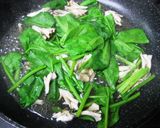 ほうれん草とマイタケの豚丼作り方1写真