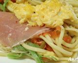 ☆トロトロ卵と野菜のバジルパスタ☆作り方7写真