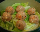 はくさいと鶏だんごのあっさり蒸し煮作り方3写真
