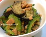 ☆茄子とゴーヤのピリ辛味噌炒め☆作り方5写真