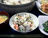 土鍋で作ろう！塩鮭と里芋の炊き込みご飯。作り方4写真