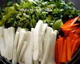 【大根の葉とはんぺんのゴマ炒め】作り方1写真