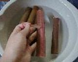 ずいきと牛肉の煮物作り方1写真