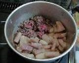 ずいきと牛肉の煮物作り方3写真