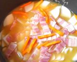✿ベーコンと根菜の味噌味炊き込みご飯✿作り方4写真