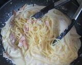 温泉たまごdeカルボナーラ風☆スープスパ作り方8写真
