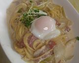 温泉たまごdeカルボナーラ風☆スープスパ作り方9写真