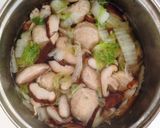 つみれと 白菜 椎茸の お味噌汁作り方4写真