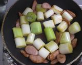 長ネギとウィンナーの味ポン炒め作り方5写真