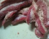 |・)ﾉ　ある日作った初めてのベーコン。作り方2写真