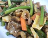 豚バラとにんにくの芽のカレーケチャ炒め♬作り方9写真