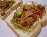 -焼そばトーストღチーズのせ❤-作り方2写真
