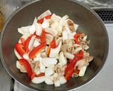 新玉ねぎ、パプリカと豚肉のバルサミコ炒め作り方2写真