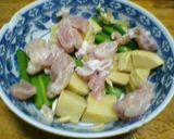 レンチン♪花ニラの鶏肉筍炒め台湾風作り方2写真