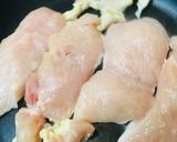 鶏肉スライスのあまからネギソースステーキ作り方1写真