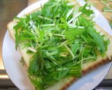 水菜と天かす♡トリプル食感トースト作り方3写真