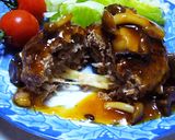 子供も大好き！チーズキノコハンバーグ♪作り方15写真