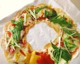 クリスマスに＾＾餃子の皮で簡単リースピザ作り方4写真