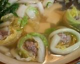 鶏がらスープ！白菜☆豚挽き肉☆巻き鍋作り方10写真