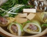 鶏がらスープ！白菜☆豚挽き肉☆巻き鍋作り方9写真
