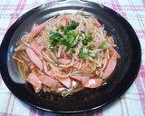 簡単✿もやしと魚肉ソーセージの甘酢あん作り方5写真
