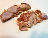 鶏肉と卵と水菜の和風親子パスタ作り方3写真