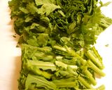 春菊と挽き肉のしょうゆペペロンチーノ炒め作り方1写真
