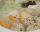 白菜たっぷり★ふわふわ鶏団子鍋~☆作り方5写真