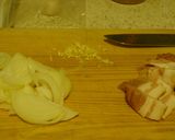 白菜とベーコンのミルクスープパスタ☆作り方1写真