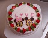 ミッキー＆ミニー♡簡単キャラデコケーキ作り方5写真