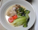 鶏とチンゲン菜のミルクスープ仕立て作り方8写真