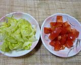 1分で♪トマトとレタスのイタリアンスープ作り方1写真