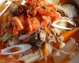 簡単寒い日【キムチクッパ】スープご飯ね♪作り方3写真