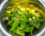 スパゲティー（ほうれん草とエノキコーン）作り方1写真
